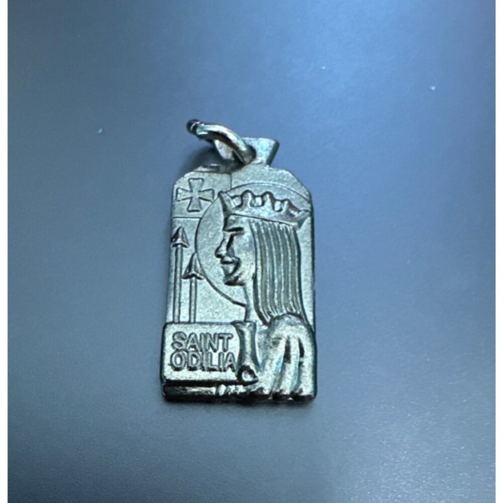 Saint Odilia Religious Pendant Charm In Silver Tone Metal Christmas Jewelry Char